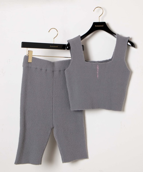 Romansual（ロマンシュアル）の「Romansual/ニットタンクトップ＆ハーフパンツセット（タンクトップ・レディース・グレー/ピンク・FREE）」の11枚目の写真