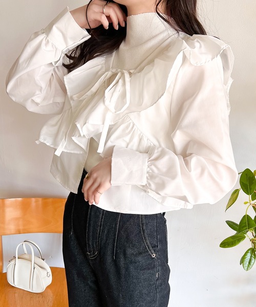 Mysa&Liina(ミーサリーナ)の「ボレロブラウス×タンクセット(シャツ/ブラウス・レディース・ブラック/ピンクベージュ/オフホワイト・M)」の13枚目の写真