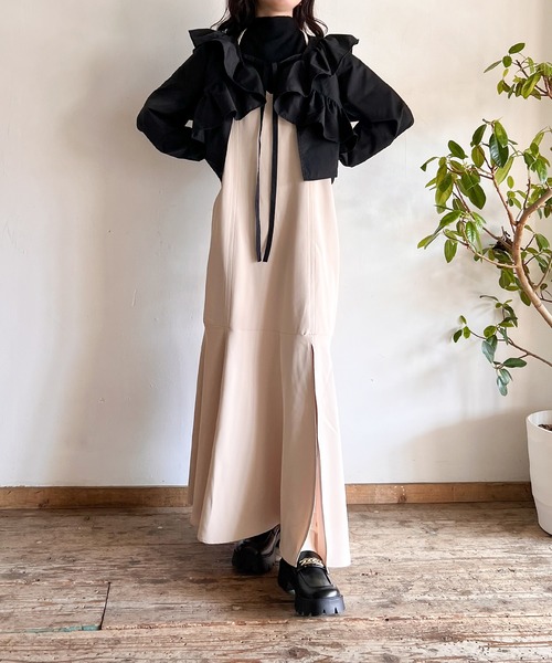 Mysa&Liina(ミーサリーナ)の「ボレロブラウス×タンクセット(シャツ/ブラウス・レディース・ブラック/ピンクベージュ/オフホワイト・M)」の14枚目の写真