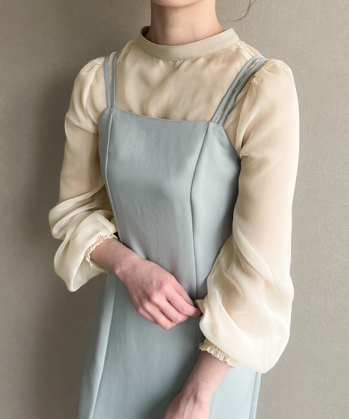 JUNOAH（ジュノア）の「シアーリボンボレロ（カーディガン/ボレロ・レディース・ブラック/クリーム/モカ/ブラック×ブラック/グレイッシュベージュ/ホワイト・LARGE/X-LARGE/MEDIUM/SMALL）」の20枚目の写真