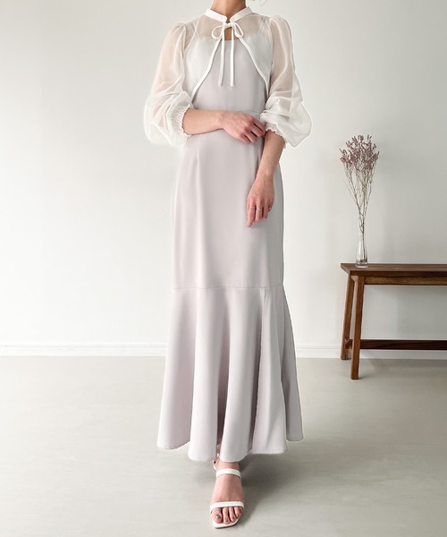 『極美品』 &her アンドハー　シアー　ブラウス　ボレロ　リボン　Fサイズ 極美品』 &her アンドハー シアー ブラウス ボレロ リボン F