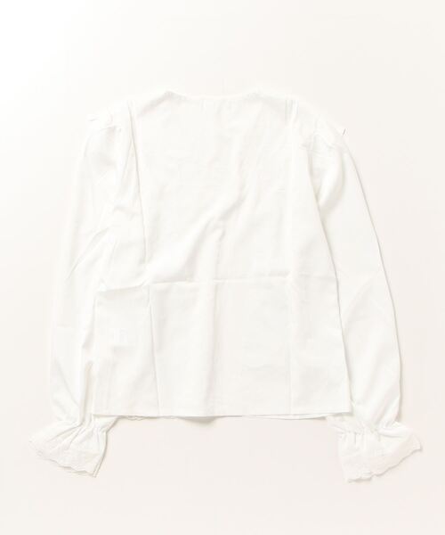Dream garden(ドリームガーデン)の「フリル刺繍レースVネックブラウス(シャツ/ブラウス・レディース・ホワイト・XL/L/M/S/2XL)」の2枚目の写真