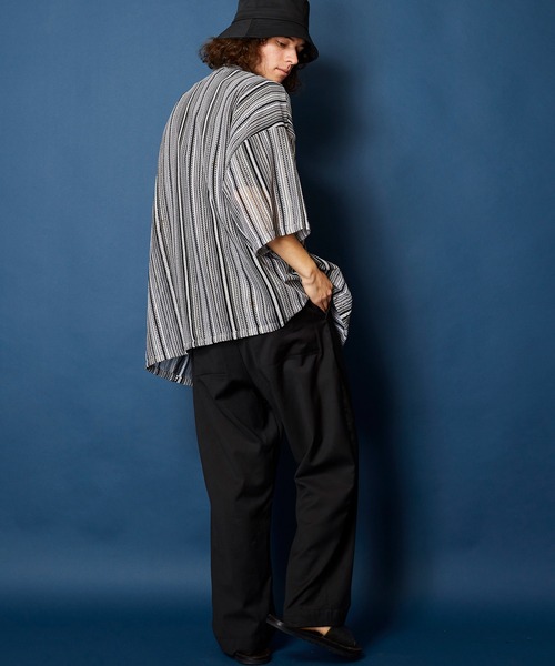 MEMENTISM（メメントイズム）の「ビッグシルエット バルファレースシャツ　シアーシャツ（シャツ/ブラウス・メンズ・ブラック系/グリーン系/ライトグリーン系/ブルー系・FREE）」の11枚目の写真