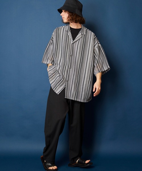 MEMENTISM（メメントイズム）の「ビッグシルエット バルファレースシャツ　シアーシャツ（シャツ/ブラウス・メンズ・ブラック系/グリーン系/ライトグリーン系/ブルー系・FREE）」の20枚目の写真