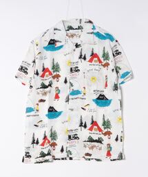 【UNIIT/ユニット】レーヨン100％  接触冷感　総柄シャツ 　アロハシャツ 　ストリート 　モード 　カジュアル  夏服 　オープンカラーシャツ 　開襟シャツ