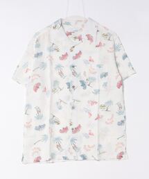 【UNIIT/ユニット】レーヨン100% 接触冷感 総柄シャツ アロハシャツ ストリート モード カジュアル 夏服 オープンカラーシャツ 開襟シャツ