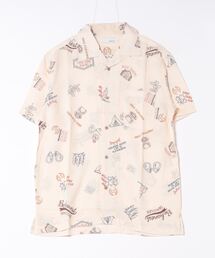 【UNIIT/ユニット】レーヨン100％  接触冷感　総柄シャツ 　アロハシャツ 　ストリート 　モード 　カジュアル  夏服 　オープンカラーシャツ 　開襟シャツ