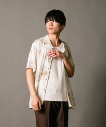 【UNIIT/ユニット】レーヨン100% 接触冷感 総柄シャツ アロハシャツ ストリート モード カジュアル 夏服 オープンカラーシャツ 開襟シャツ