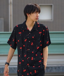 【UNIIT/ユニット】レーヨン100% 接触冷感 総柄シャツ アロハシャツ ストリート モード カジュアル 夏服 オープンカラーシャツ 開襟シャツ