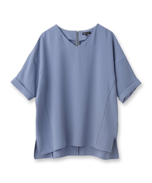 INDIVI（インディヴィ）の「◆【こなれSETUP/洗える】ドルマンスリーブブラウス（シャツ/ブラウス・レディース・サックスブルー系5/ブラック/グレー系その他6/ライトグリーン系/チャコール/ベージュ系5・05/12/13/15 /34/38）」の7枚目の写真