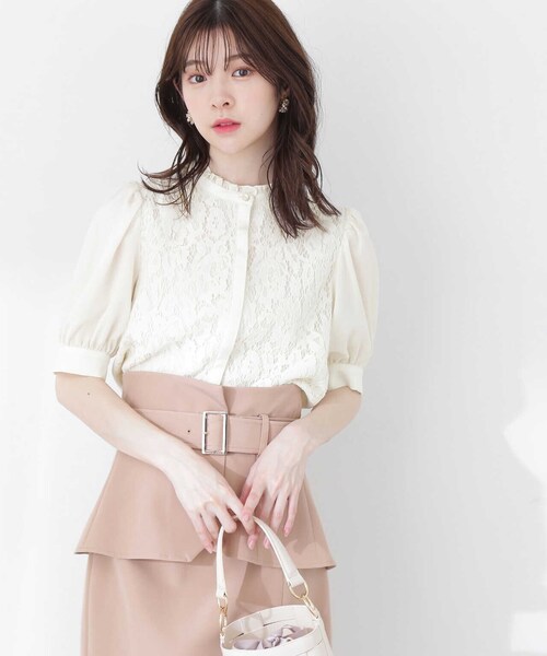 PROPORTION BODY DRESSING（プロポーションボディドレッシング）の「レースフリルスタンドブラウス / 1213110410（シャツ/ブラウス・レディース・ベージュ/ホワイト系その他/ブルー・SMALL/MEDIUM）」の15枚目の写真