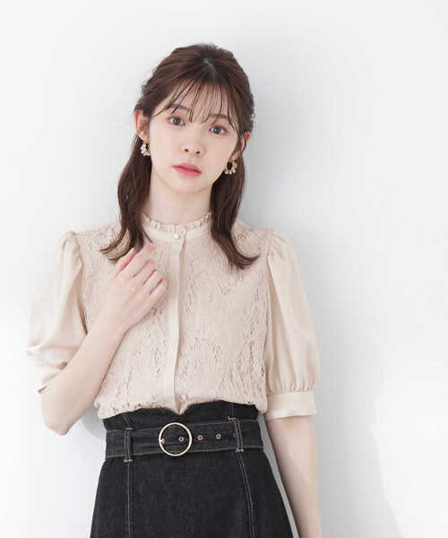 PROPORTION BODY DRESSING（プロポーションボディドレッシング）の「レースフリルスタンドブラウス / 1213110410（シャツ/ブラウス・レディース・ベージュ/ホワイト系その他/ブルー・SMALL/MEDIUM）」の19枚目の写真