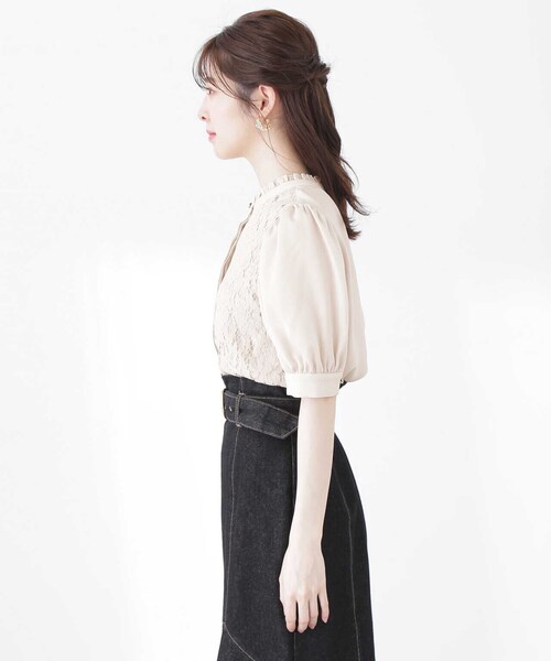 PROPORTION BODY DRESSING（プロポーションボディドレッシング）の「レースフリルスタンドブラウス / 1213110410（シャツ/ブラウス・レディース・ベージュ/ホワイト系その他/ブルー・SMALL/MEDIUM）」の18枚目の写真