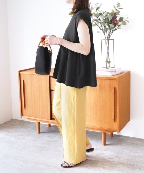 reca（レカ）の「裾フレアフレンチカットソー（Tシャツ/カットソー・レディース・ラベンダー/ブラック/オフホワイト・M）」の4枚目の写真