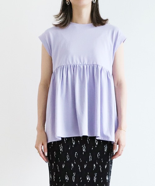 reca（レカ）の「裾フレアフレンチカットソー（Tシャツ/カットソー・レディース・ラベンダー/ブラック/オフホワイト・M）」の5枚目の写真