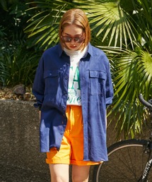 フラップポケットリネンシャツ