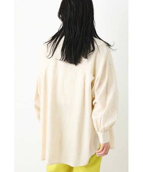 RODEO CROWNS WIDE BOWL（ロデオクラウンズワイドボウル）の「フラップポケットリネンシャツ（シャツ/ブラウス・レディース・ネイビー/アイボリー/ピンク/ライム・FREE）」の8枚目の写真