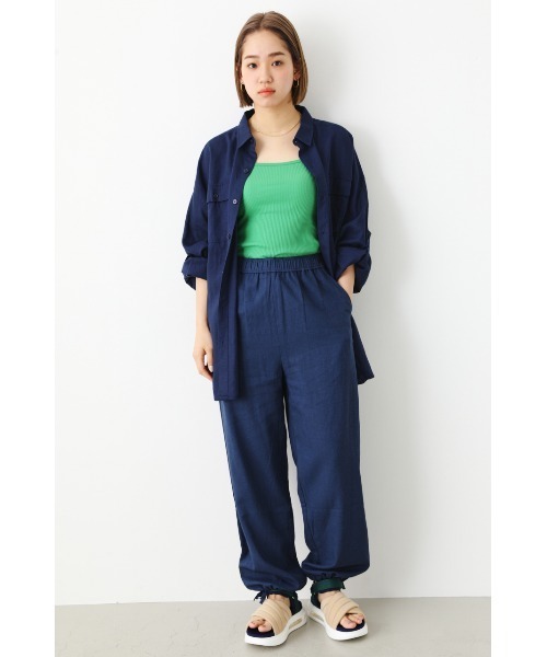 RODEO CROWNS WIDE BOWL（ロデオクラウンズワイドボウル）の「フラップポケットリネンシャツ（シャツ/ブラウス・レディース・ネイビー/アイボリー/ピンク/ライム・FREE）」の20枚目の写真