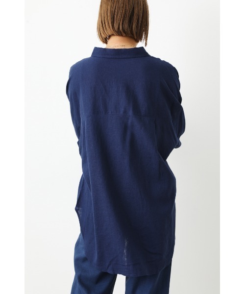 RODEO CROWNS WIDE BOWL（ロデオクラウンズワイドボウル）の「フラップポケットリネンシャツ（シャツ/ブラウス・レディース・ネイビー/アイボリー/ピンク/ライム・FREE）」の22枚目の写真