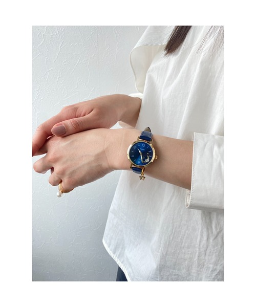 Three Four Time(スリーフォータイム)の「ムーンデイトウォッチ(3気圧防水/4年バッテリー) / 時計(アナログ腕時計・レディース・ネイビー/ブラウン・FREE)」の6枚目の写真