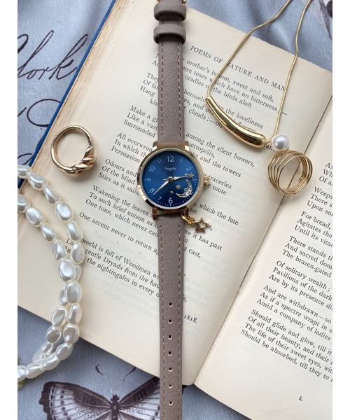 Three Four Time(スリーフォータイム)の「ムーンデイトウォッチ(3気圧防水/4年バッテリー) / 時計(アナログ腕時計・レディース・ネイビー/ブラウン・FREE)」の8枚目の写真