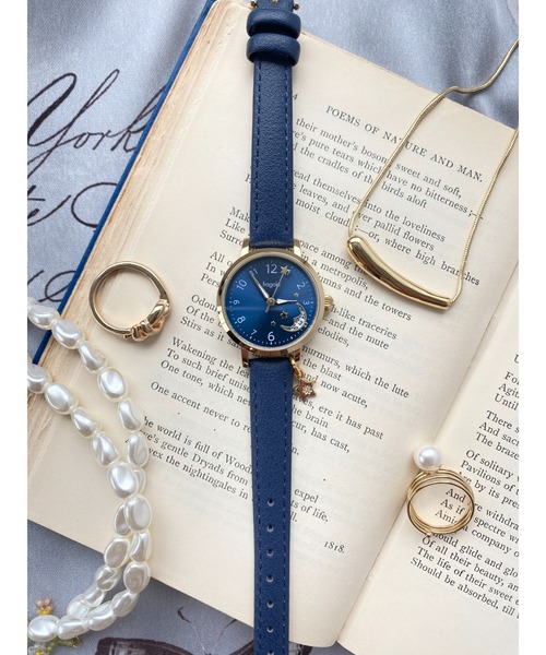 Three Four Time(スリーフォータイム)の「ムーンデイトウォッチ(3気圧防水/4年バッテリー) / 時計(アナログ腕時計・レディース・ネイビー/ブラウン・FREE)」の9枚目の写真