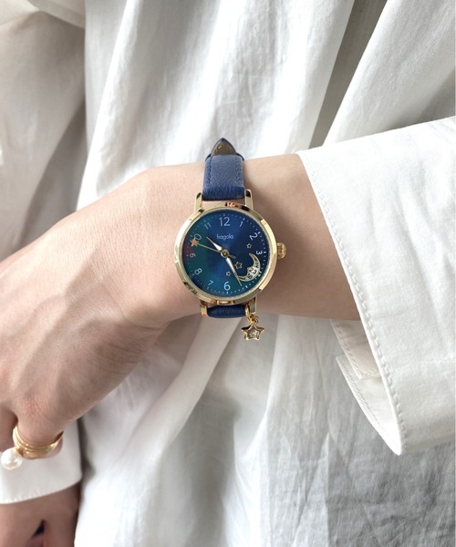 Three Four Time(スリーフォータイム)の「ムーンデイトウォッチ(3気圧防水/4年バッテリー) / 時計(アナログ腕時計・レディース・ネイビー/ブラウン・FREE)」の12枚目の写真