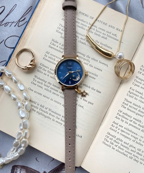 Three Four Time(スリーフォータイム)の「ムーンデイトウォッチ(3気圧防水/4年バッテリー) / 時計(アナログ腕時計・レディース・ネイビー/ブラウン・FREE)」の14枚目の写真