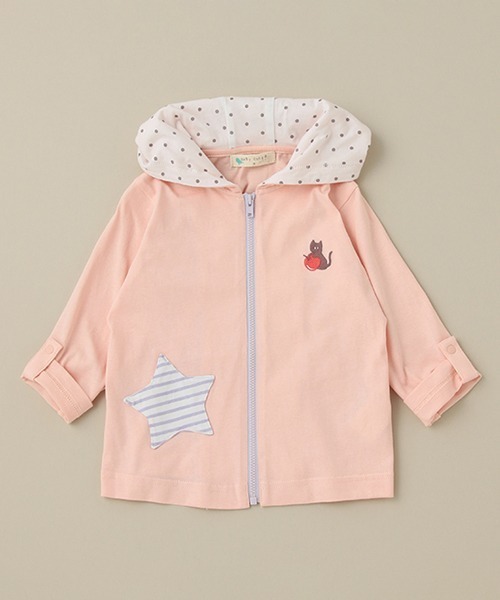 baby cheer（ベイビーチアー）の「ねこパーカー（パーカー・キッズ・ピンク/キナリ・80ｃｍ/90cm/110cm/100cm/120cm）」の5枚目の写真