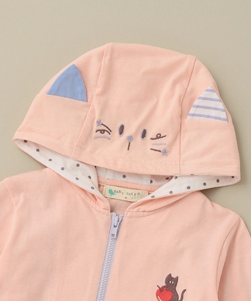 baby cheer（ベイビーチアー）の「ねこパーカー（パーカー・キッズ・ピンク/キナリ・80ｃｍ/90cm/110cm/100cm/120cm）」の6枚目の写真