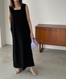 210nouve | リネンタッチVネックデザインワンピース(ワンピース)