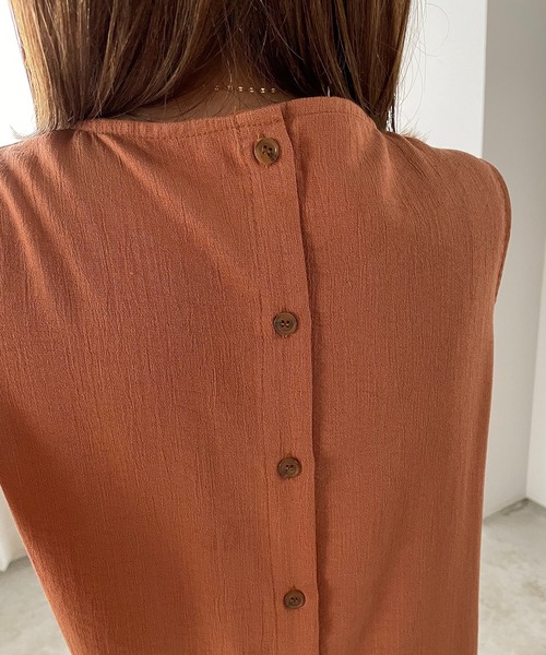 210nouve（トゥージュヌーブ）の「リネンタッチVネックデザインワンピース（ワンピース・レディース・ブラック/オレンジ/ライトベージュ/アイボリー・FREE）」の10枚目の写真