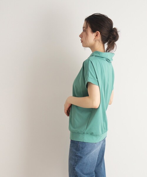 DRESKIP（ドレスキップ）の「◆【接触冷感】手軽に抜け感コーデ！抜け衿トップス（Tシャツ/カットソー・レディース・ナチュラル/ブラック/サンドベージュ/ライトグリーン/オフホワイト・02/03/04）」の16枚目の写真