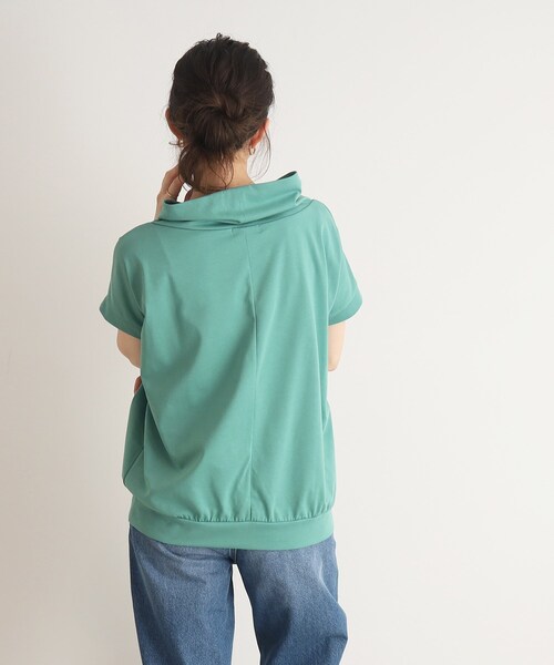 DRESKIP（ドレスキップ）の「◆【接触冷感】手軽に抜け感コーデ！抜け衿トップス（Tシャツ/カットソー・レディース・ナチュラル/ブラック/サンドベージュ/ライトグリーン/オフホワイト・02/03/04）」の17枚目の写真