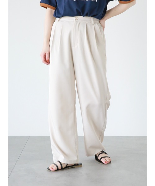 ehka sopo（エヘカソポ）の「ツータックワイドパンツ（その他パンツ・レディース・キナリ/ブラック/ブルー・ﾌﾘ-）」の2枚目の写真