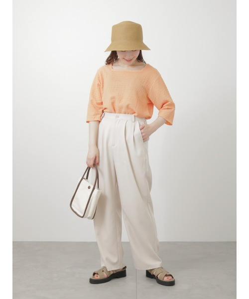 ehka sopo（エヘカソポ）の「ツータックワイドパンツ（その他パンツ・レディース・キナリ/ブラック/ブルー・ﾌﾘ-）」の12枚目の写真