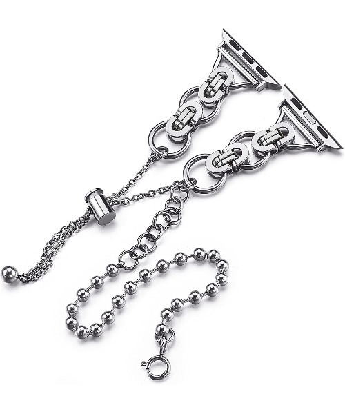 ABBEY MARKET(アビーマーケット)の「チェーン ブレスレット アップルウォッチバンド 38/40/41㎜(デジタル腕時計・レディース・シルバー/ローズ/ブラック・S)」の3枚目の写真