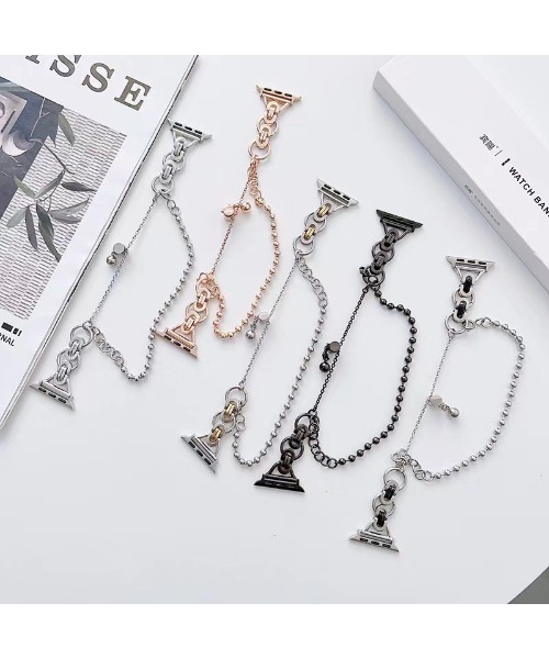 ABBEY MARKET(アビーマーケット)の「チェーン ブレスレット アップルウォッチバンド 38/40/41㎜(デジタル腕時計・レディース・シルバー/ローズ/ブラック・S)」の9枚目の写真