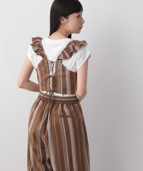 LOWRYS FARM（ローリーズファーム）の「マルチストライプビスチェ　704157（ベスト・レディース・ブラウン/アイボリー/ブルー・FREE）」の15枚目の写真