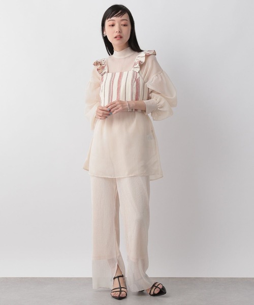 LOWRYS FARM（ローリーズファーム）の「マルチストライプビスチェ　704157（ベスト・レディース・ブラウン/アイボリー/ブルー・FREE）」の5枚目の写真