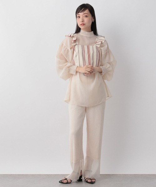 LOWRYS FARM（ローリーズファーム）の「マルチストライプビスチェ　704157（ベスト・レディース・ブラウン/アイボリー/ブルー・FREE）」の8枚目の写真