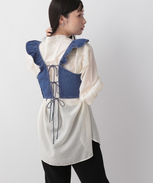 LOWRYS FARM（ローリーズファーム）の「マルチストライプビスチェ　704157（ベスト・レディース・ブラウン/アイボリー/ブルー・FREE）」の21枚目の写真