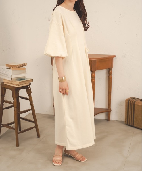 Ambre Neige(アンブルネージュ)の「紐付きタックワンピース/【WEB/EC限定商品】(ワンピース・レディース・ベージュ/アイボリー・FREE)」の8枚目の写真