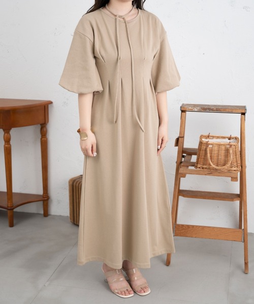 Ambre Neige(アンブルネージュ)の「紐付きタックワンピース/【WEB/EC限定商品】(ワンピース・レディース・ベージュ/アイボリー・FREE)」の21枚目の写真