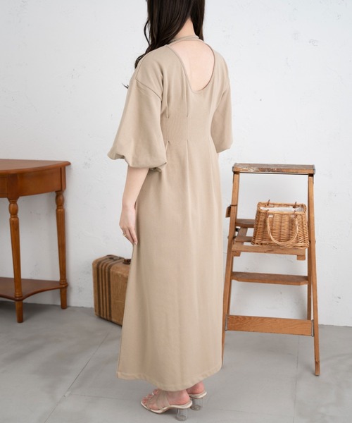 Ambre Neige(アンブルネージュ)の「紐付きタックワンピース/【WEB/EC限定商品】(ワンピース・レディース・ベージュ/アイボリー・FREE)」の19枚目の写真