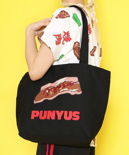 PUNYUS(プニュズ)の「フード柄トートバッグ(トートバッグ・レディース・ブルー/サックスブルー/グリーン/レッド/ピンク/イエロー/オレンジ/ベージュ/パープル/ライトパープル/ブラック/アイボリー/ブラック系その他/ブラウン/その他1・FREE)」の3枚目の写真