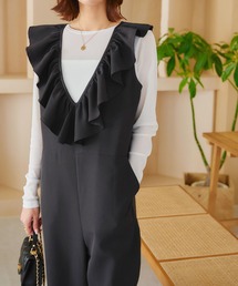 KOBE LETTUCE | ディープネックフリルオールインワン(つなぎ/オールインワン)