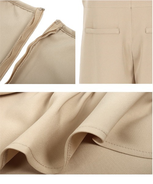 KOBE LETTUCE（コウベレタス）の「ディープネックフリルオールインワン（つなぎ/オールインワン・レディース・ブラック/チャコール/サンドベージュ・FREE）」の6枚目の写真