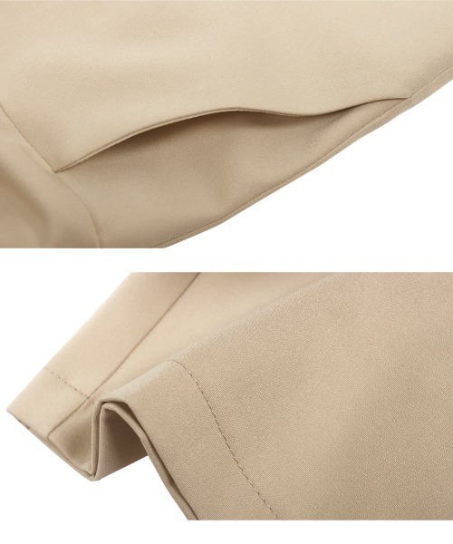 KOBE LETTUCE（コウベレタス）の「ディープネックフリルオールインワン（つなぎ/オールインワン・レディース・ブラック/チャコール/サンドベージュ・FREE）」の8枚目の写真