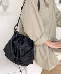 florist | 【3WAY/短めハンドル＆長め肩紐の2種セット】 【軽量】ドローストリングWポケットバケットバッグ/ショルダーバッグ/ハンドバッグ(メッセンジャーバッグ)